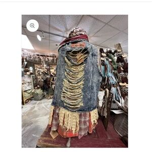 A Rare Bird Tattered Denim Vest